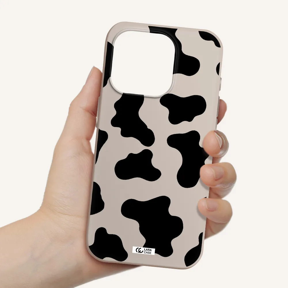 Cow Print Apple Iphone 15 Pro Silicone Stone Case