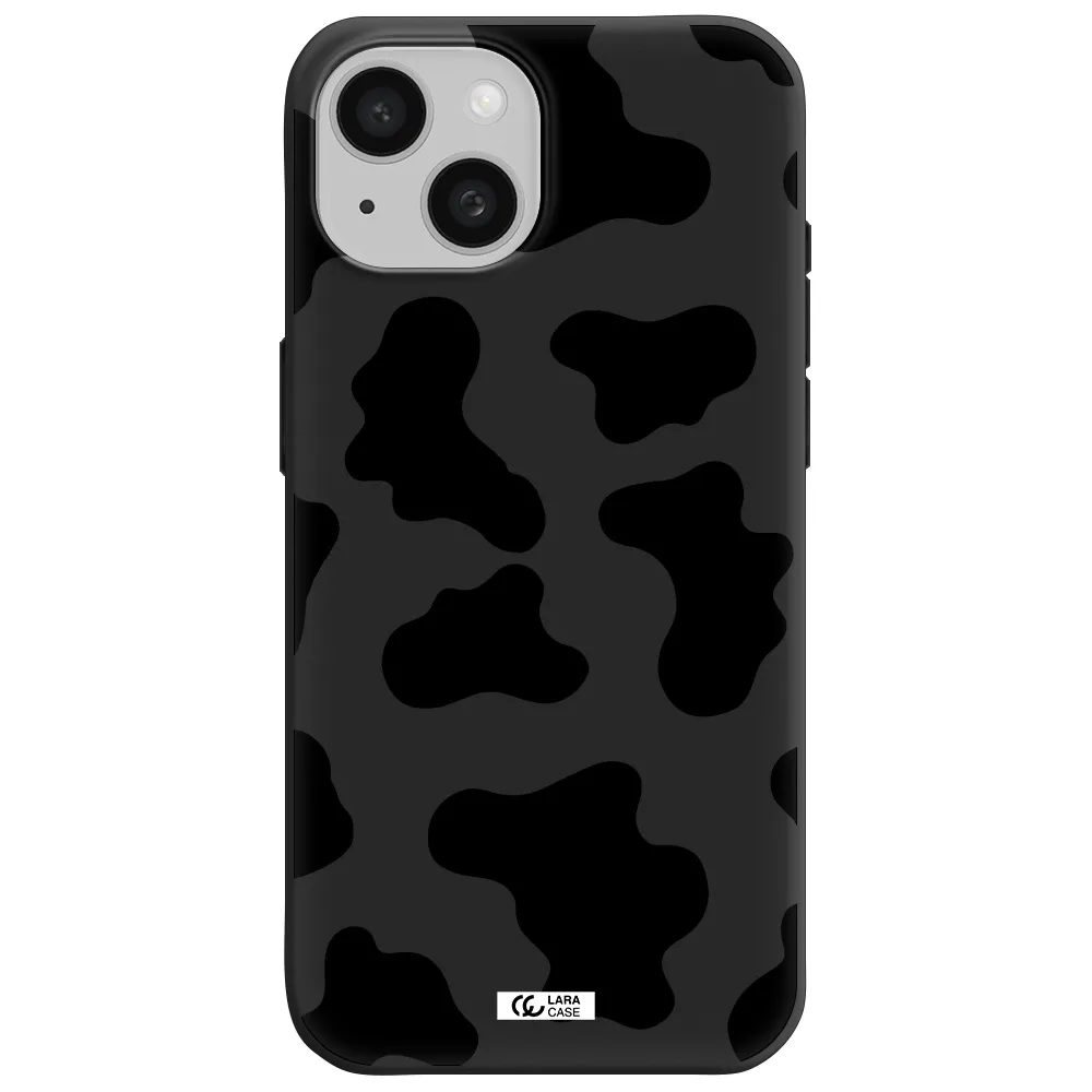 Cow Print Apple iPhone 15 Silicone black Case