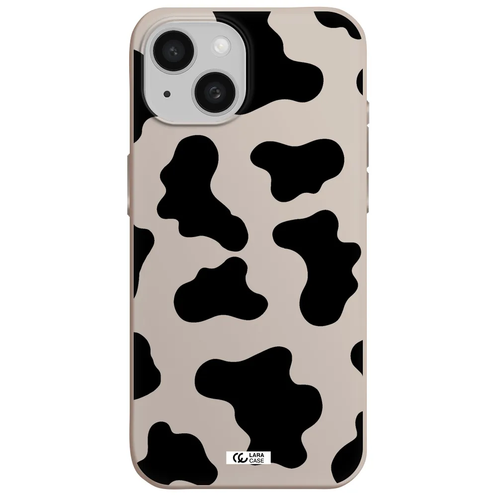 Cow Print Apple iPhone 15 Silicone Stone Case