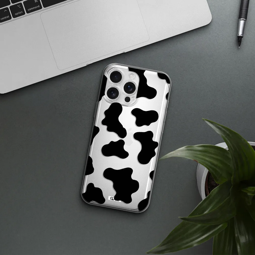 Cow Print Apple Iphone 16 Pro Max Clear Tpu Case