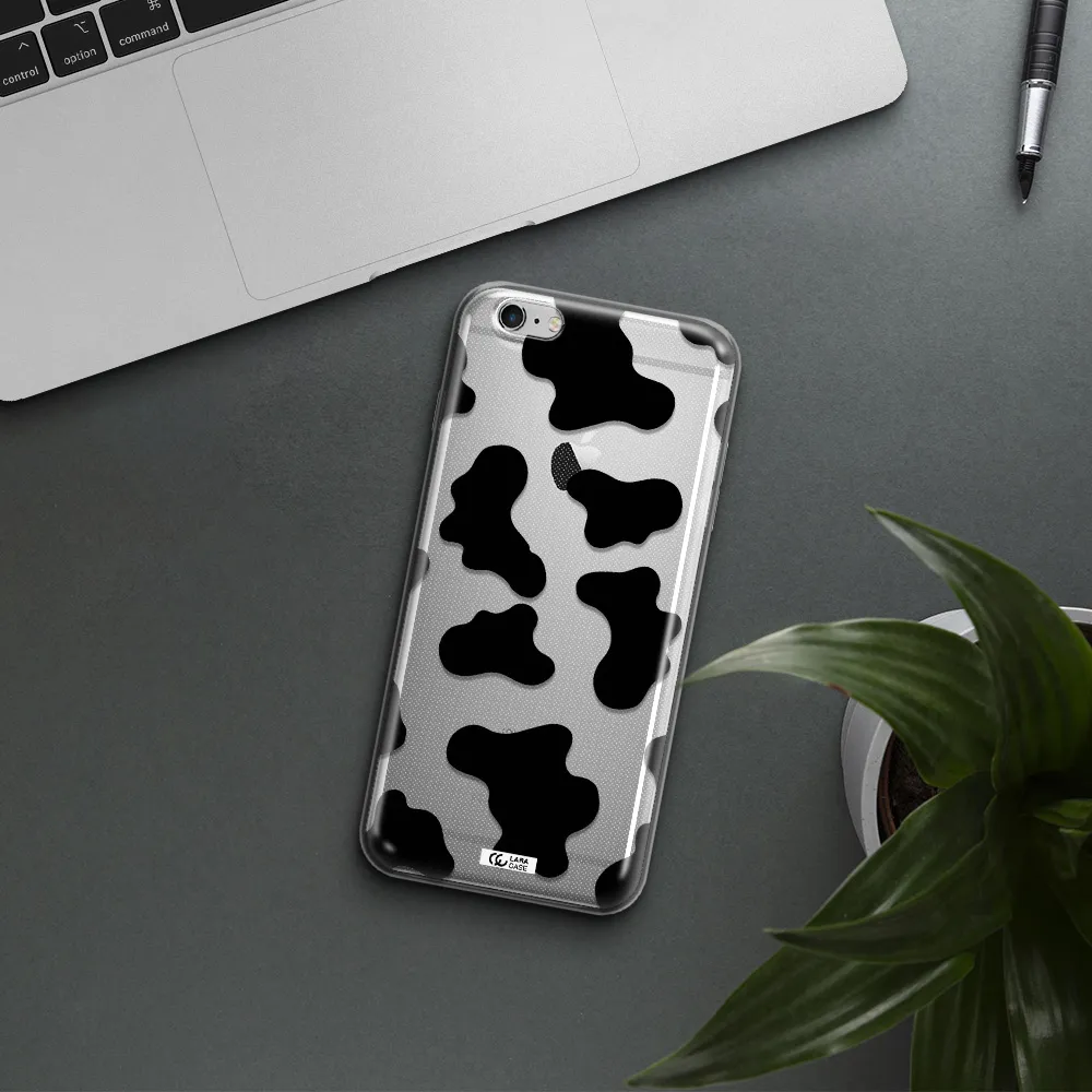 Cow Print Apple iPhone 6 s plus Clear TPU Case