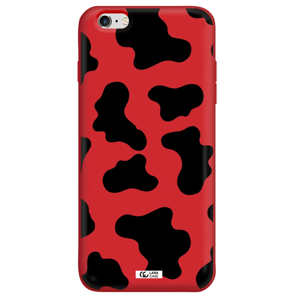 Cow Print Apple iPhone 6 s plus Silicone Imperial Red Case