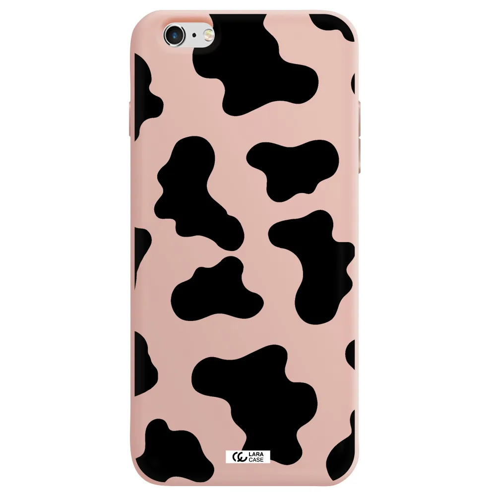 Cow Print Apple iPhone 6 s plus Silicone pastel pink Case