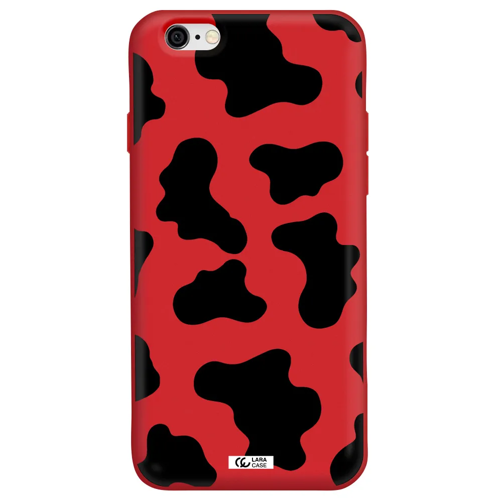 Cow Print Apple iPhone 6 Silicone Imperial Red Case