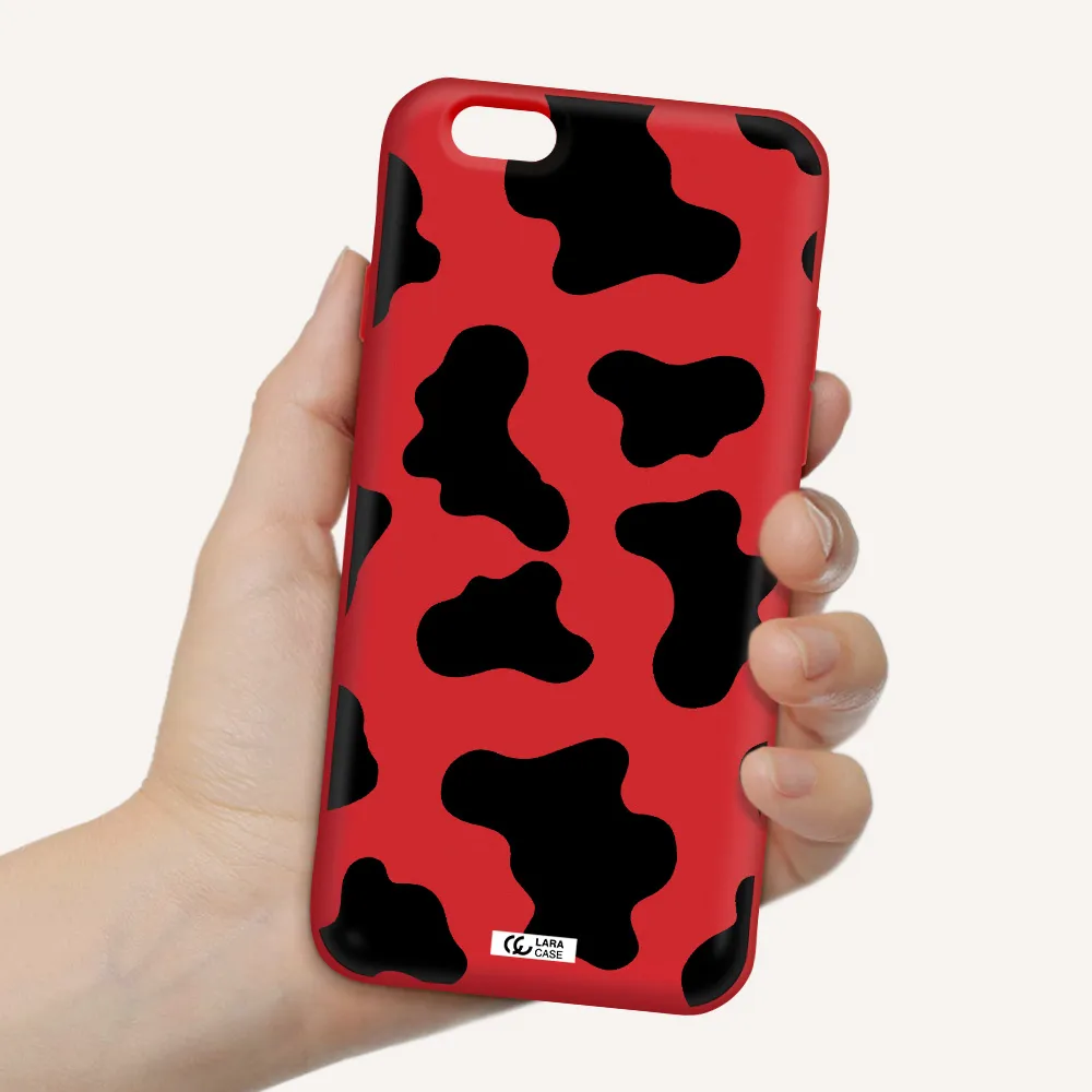 Cow Print Apple iPhone 6 Silicone Imperial Red Case