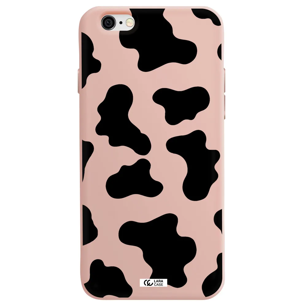 Cow Print Apple iPhone 6 Silicone pastel pink Case