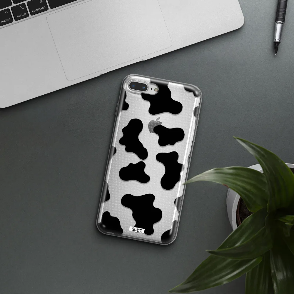 Cow Print Apple iPhone 7 plus Clear TPU Case