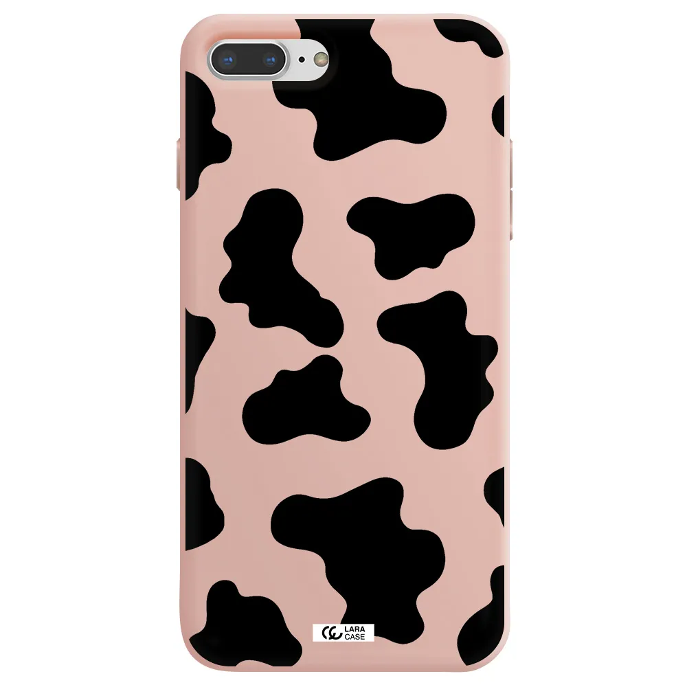 Cow Print Apple iPhone 7 plus Silicone pastel pink Case