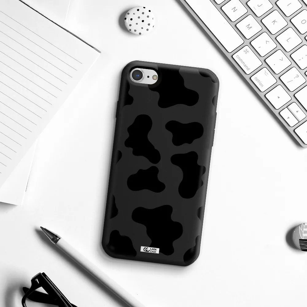 Cow Print Apple iPhone 7 Silicone black Case