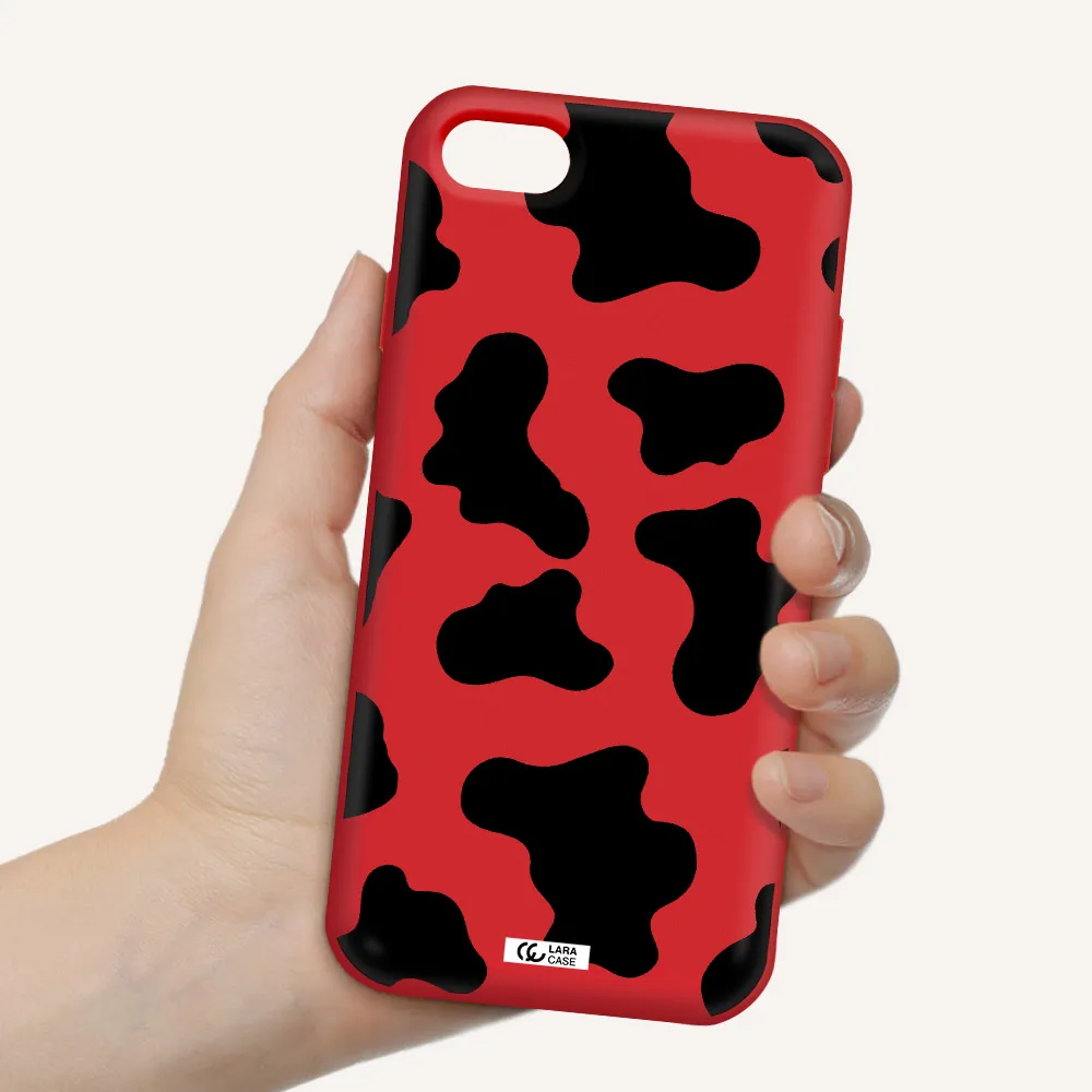 Cow Print Apple iPhone 7 Silicone Imperial Red Case