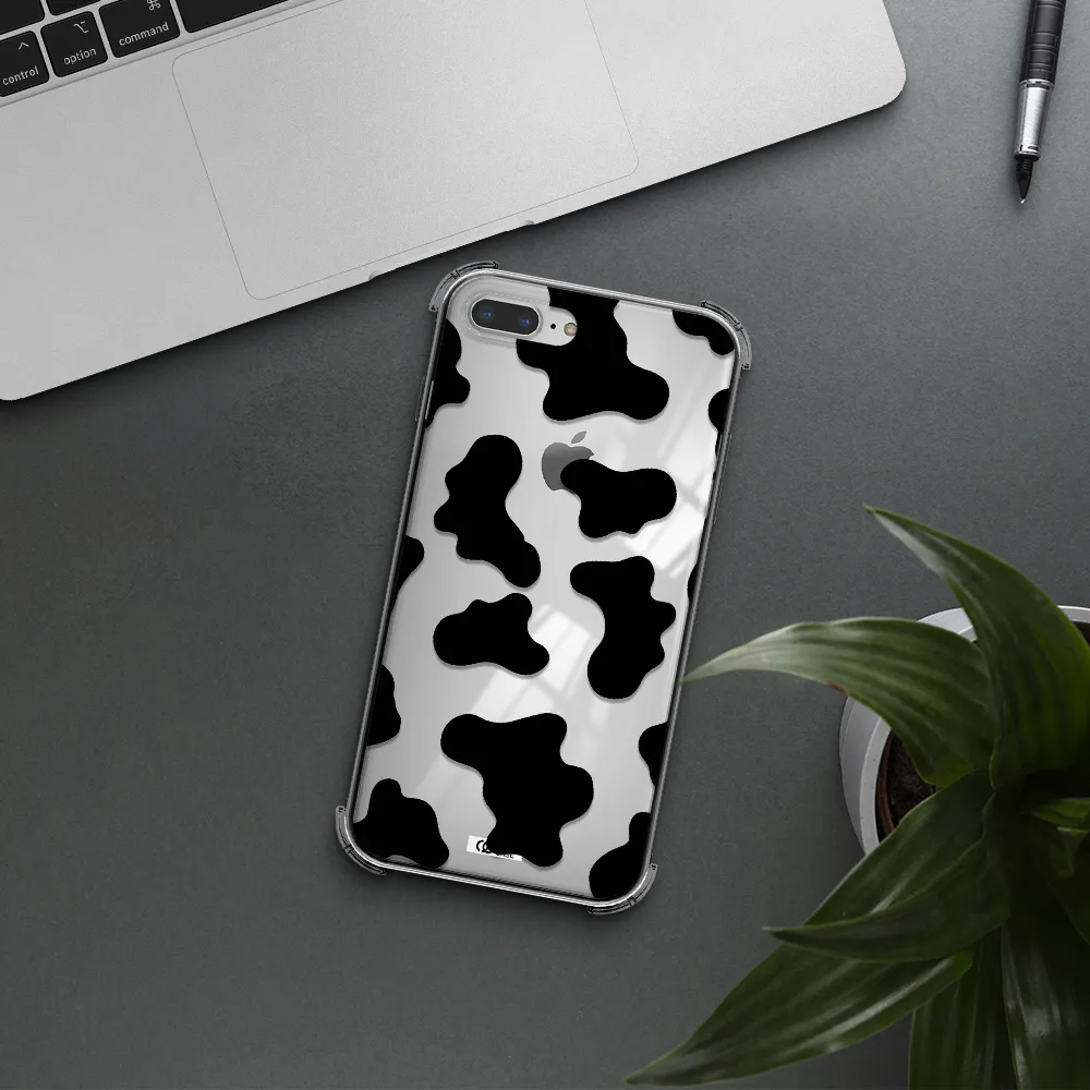 Cow Print Apple iPhone 8 plus Clear PC Case