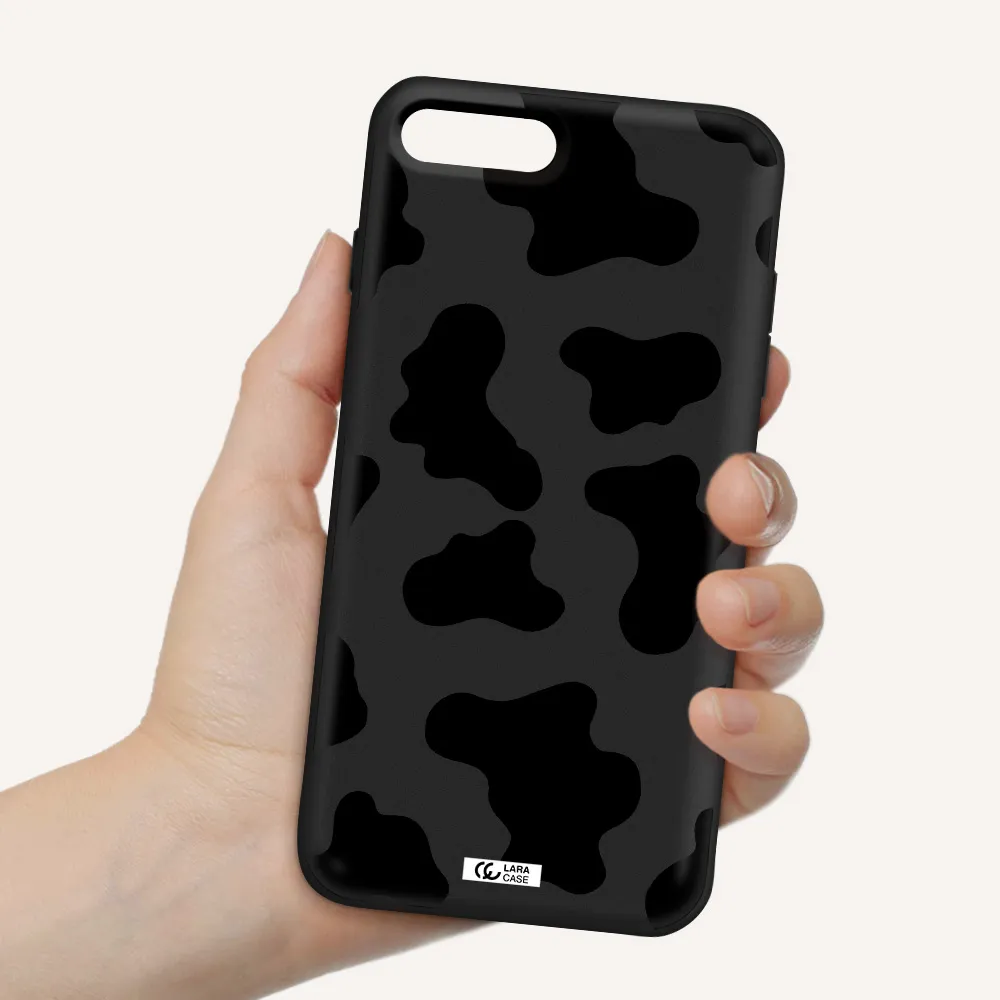 Cow Print Apple iPhone 8 plus Silicone black Case