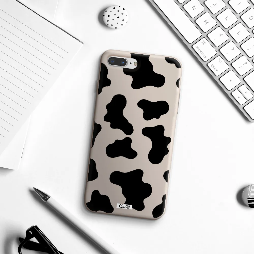 Cow Print Apple iPhone 8 plus Silicone Stone Case