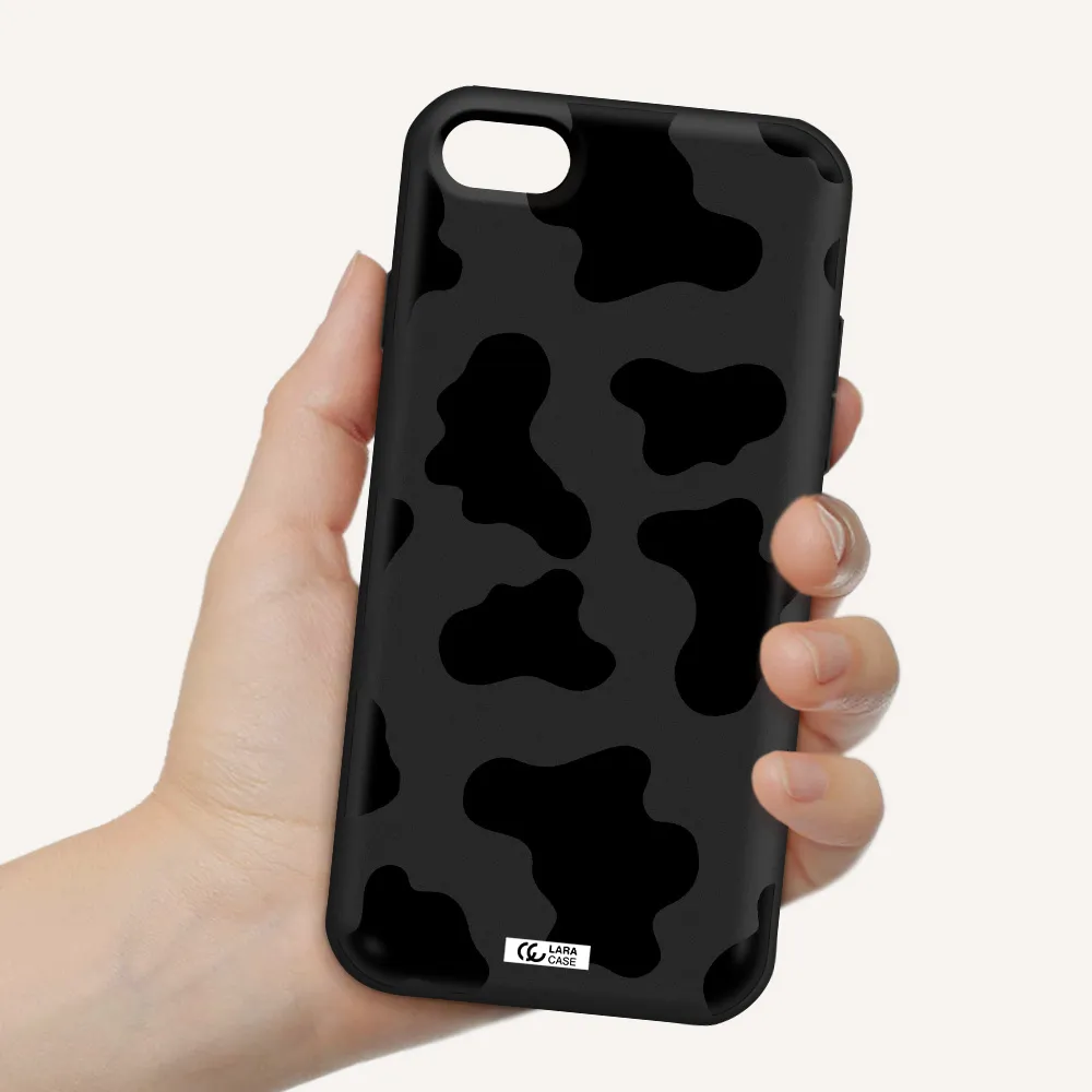 Cow Print Apple iPhone 8 Silicone black Case