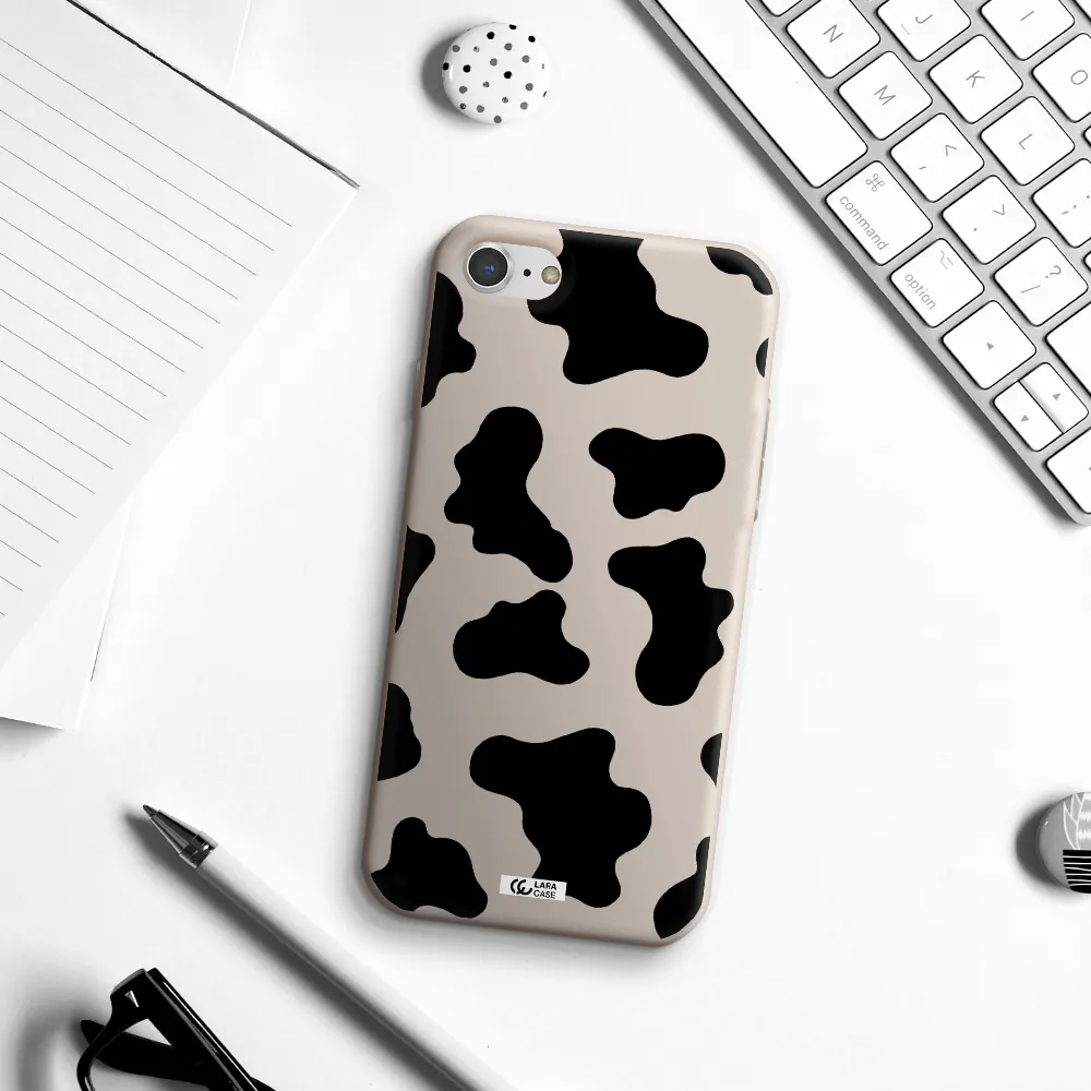 Cow Print Apple iPhone 8 Silicone Stone Case