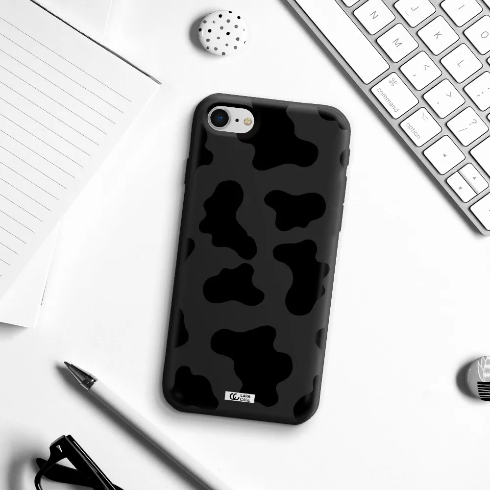 Cow Print Apple iPhone se 2020 Silicone black Case