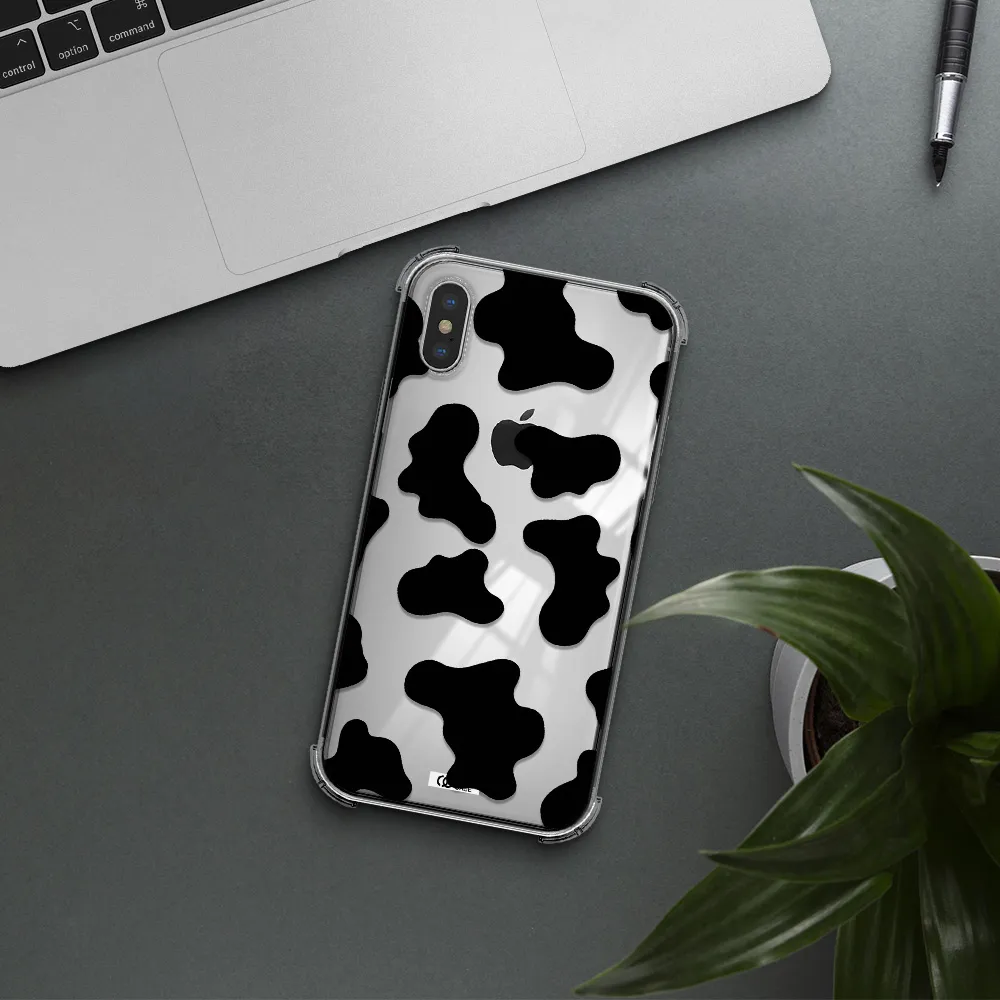 Cow Print Apple iPhone X Clear PC Case