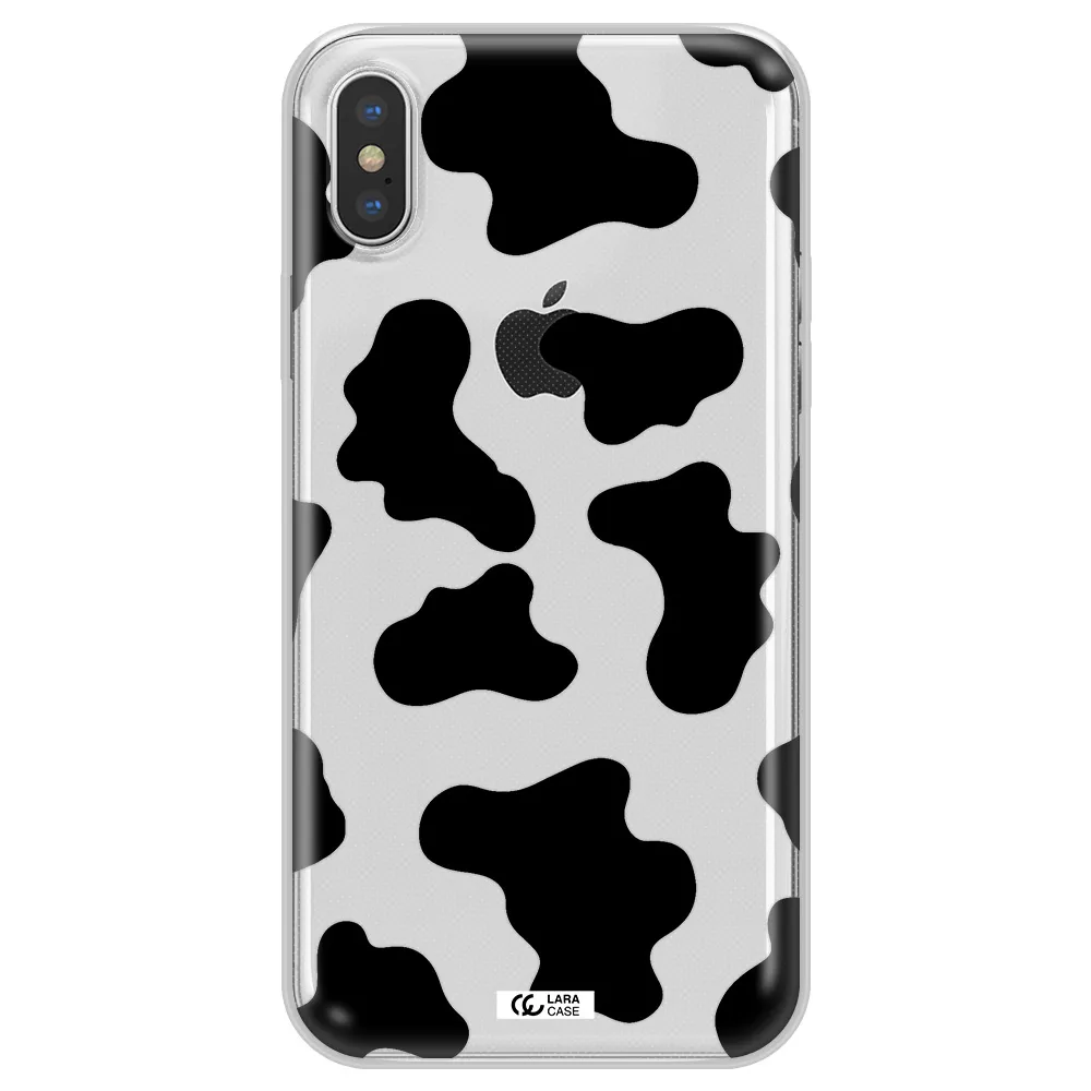 Cow Print Apple iPhone X Clear TPU Case