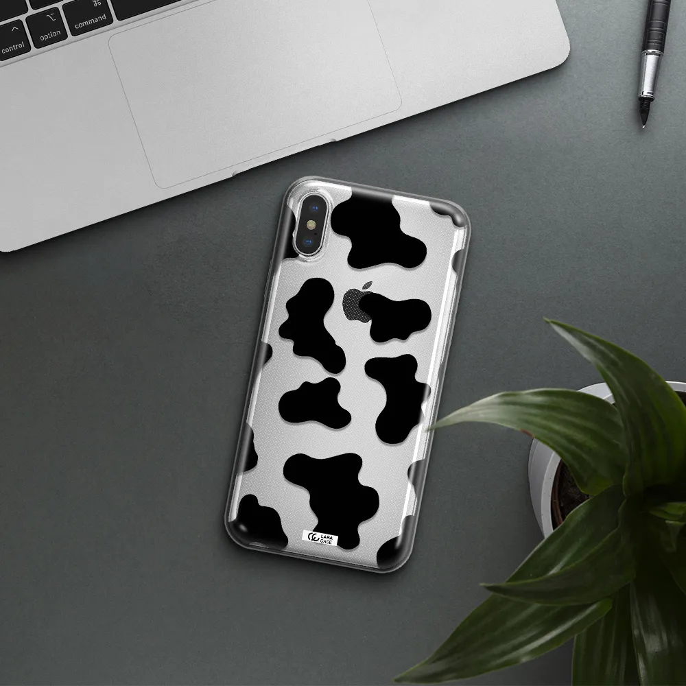 Cow Print Apple iPhone X Clear TPU Case