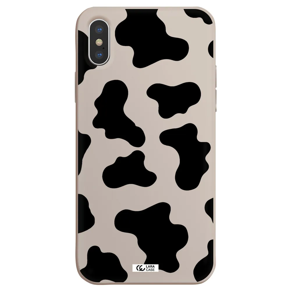 Cow Print Apple iPhone X Silicone Stone Case