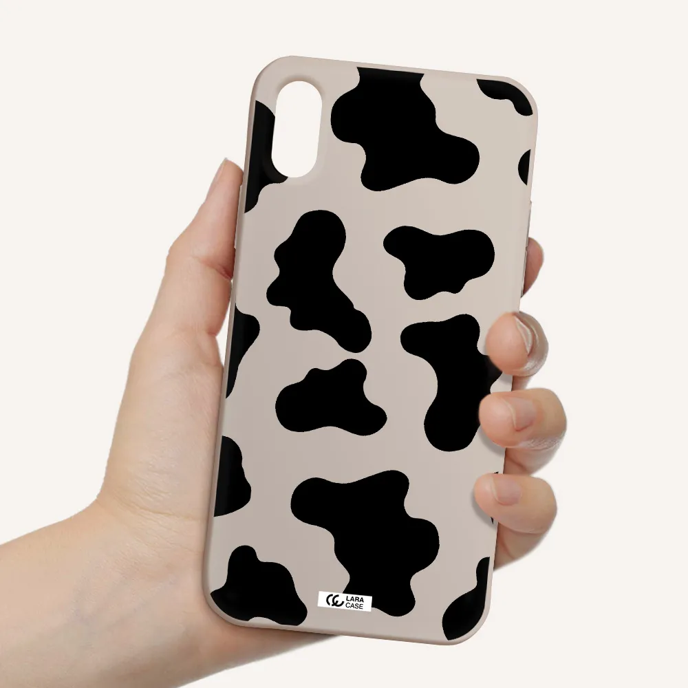 Cow Print Apple iPhone X Silicone Stone Case