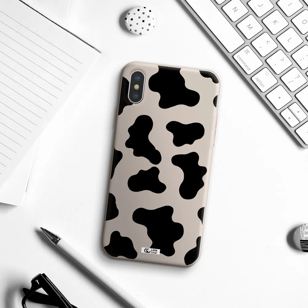 Cow Print Apple iPhone X Silicone Stone Case