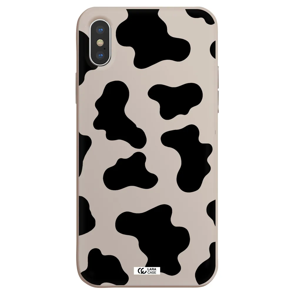Cow Print Apple iPhone XS Silicone Stone Case