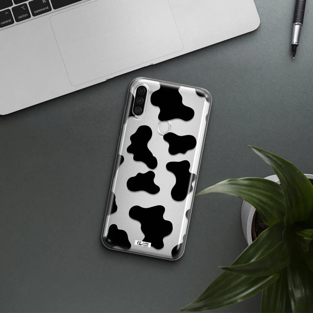 Cow Print Samsung A11 Clear TPU Case