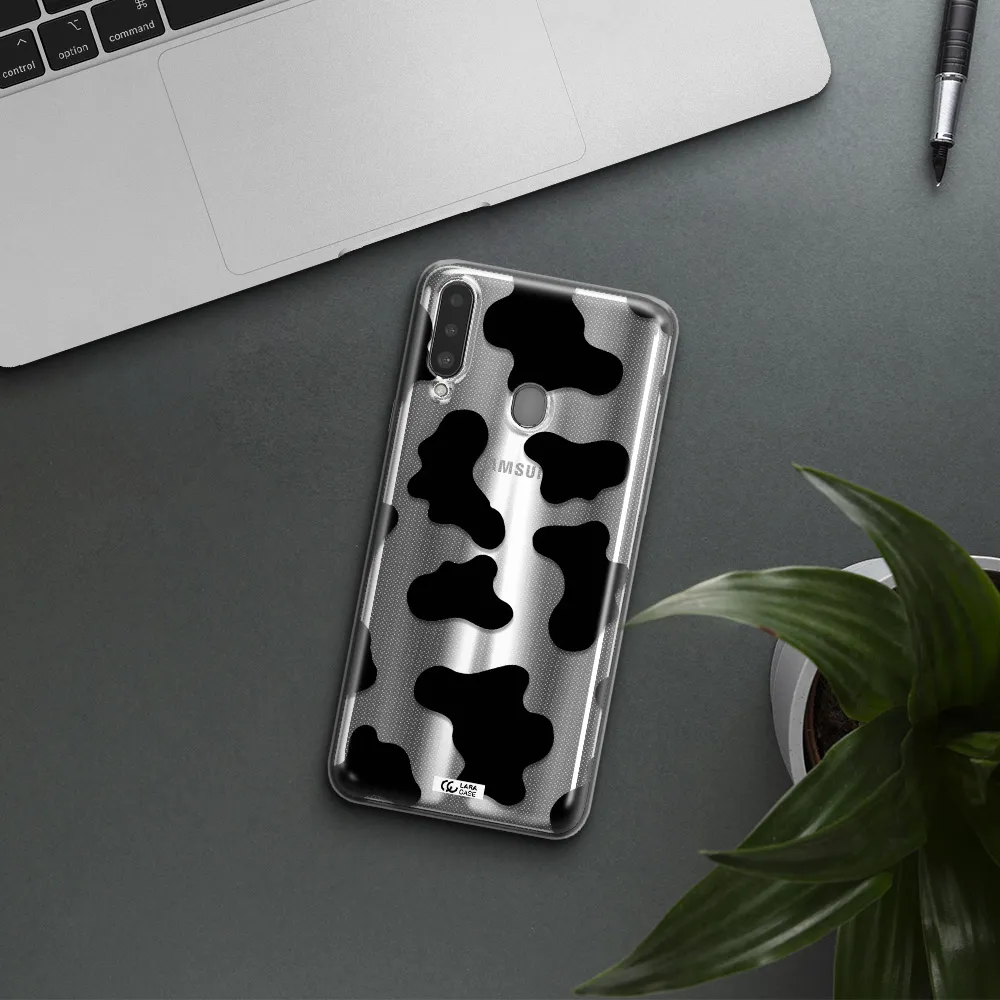 Cow Print Samsung A20S Clear TPU Case