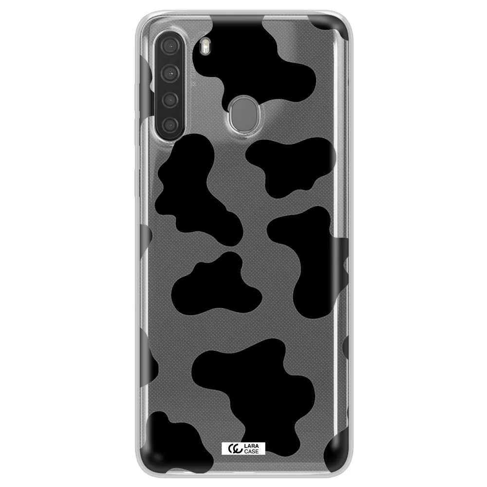 Cow Print Samsung A21 Clear TPU Case