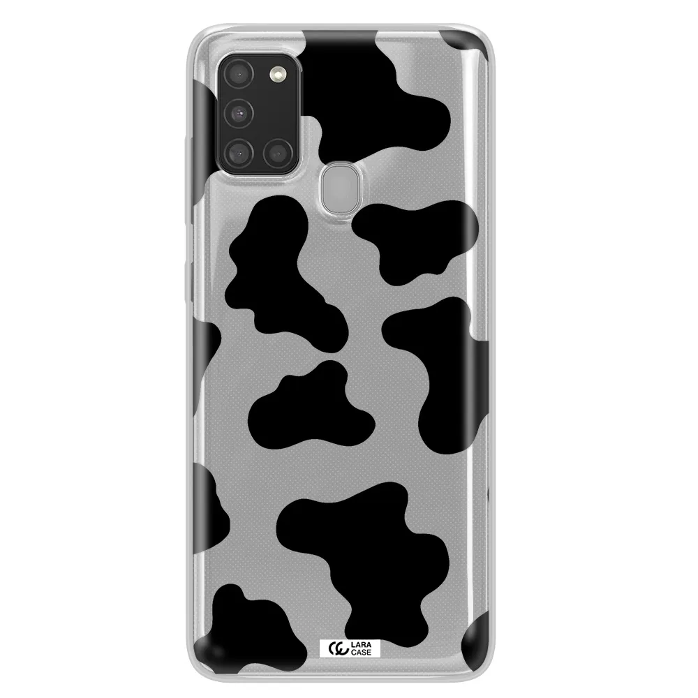 Cow Print Samsung A21S Clear TPU Case