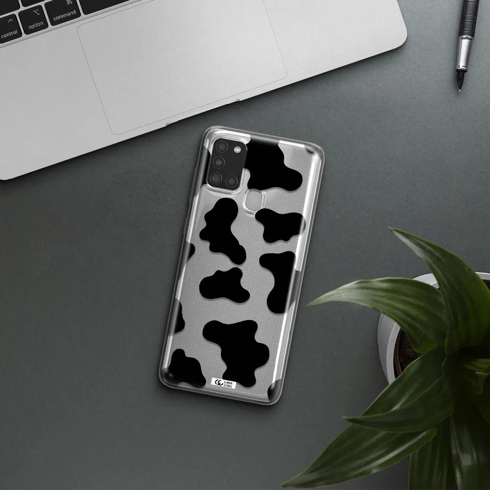 Cow Print Samsung A21S Clear TPU Case