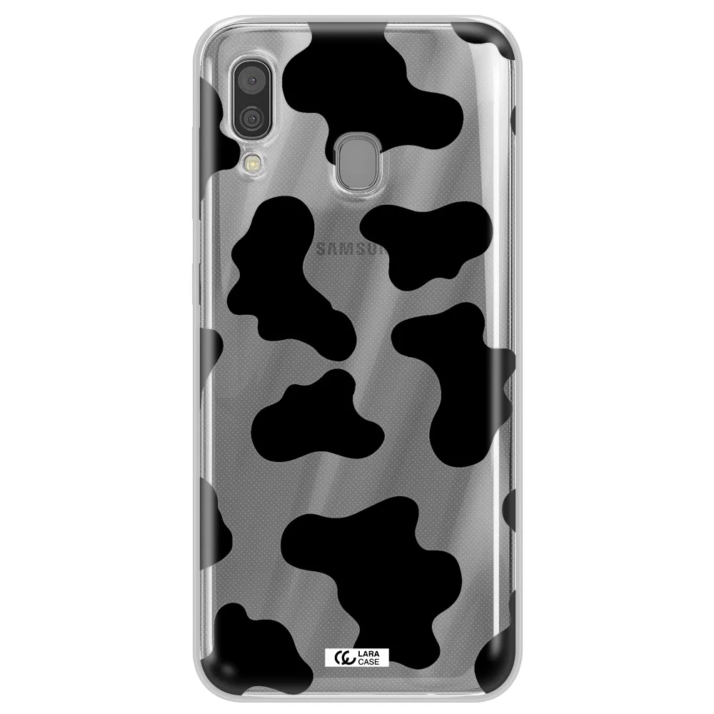 Cow Print Samsung A30 Clear TPU Case