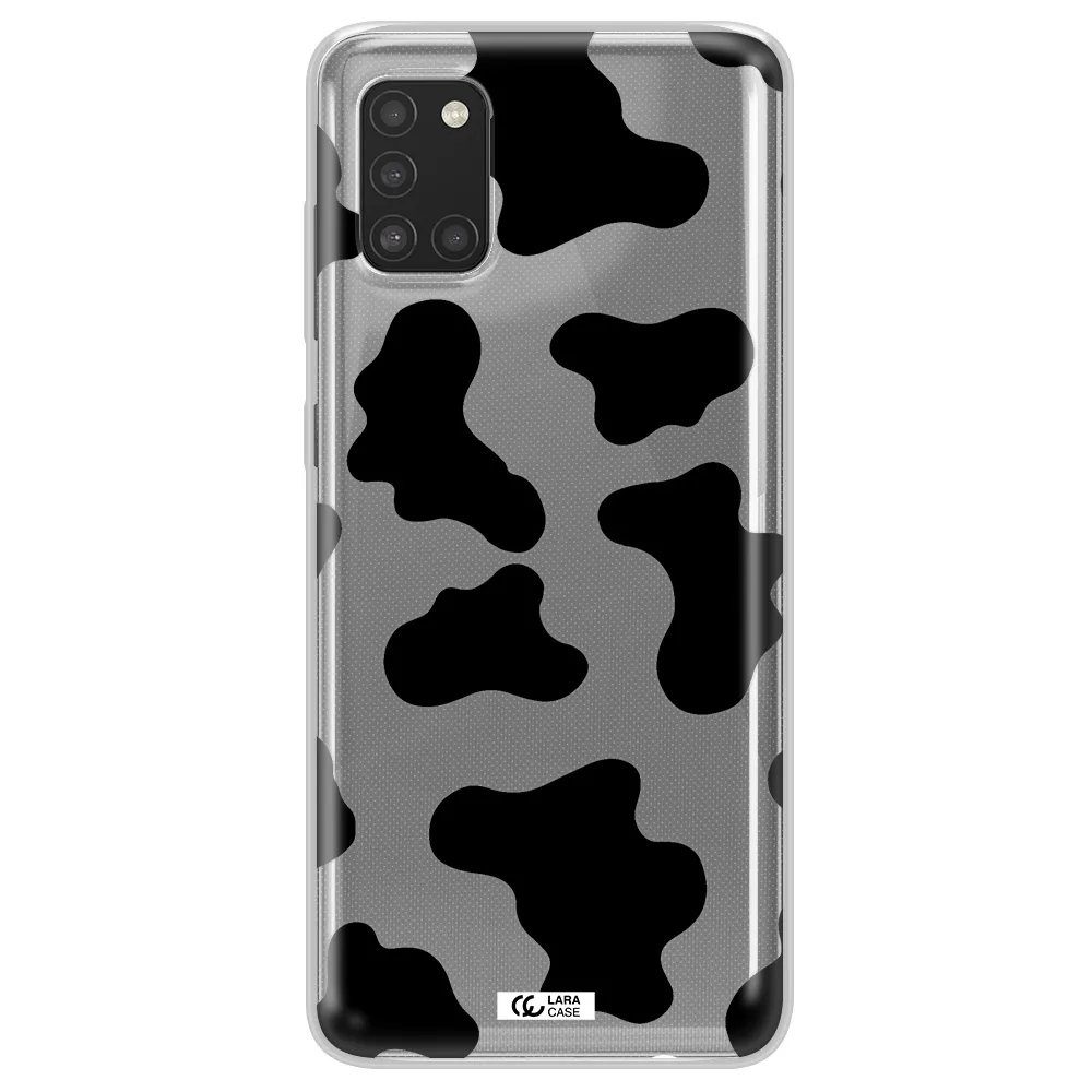 Cow Print Samsung A31 Clear TPU Case