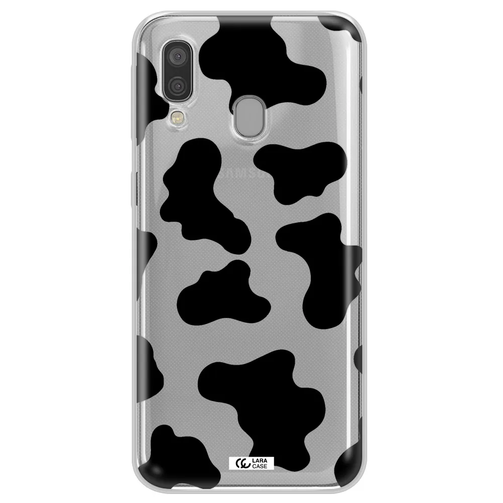 Cow Print Samsung A40 Clear TPU Case