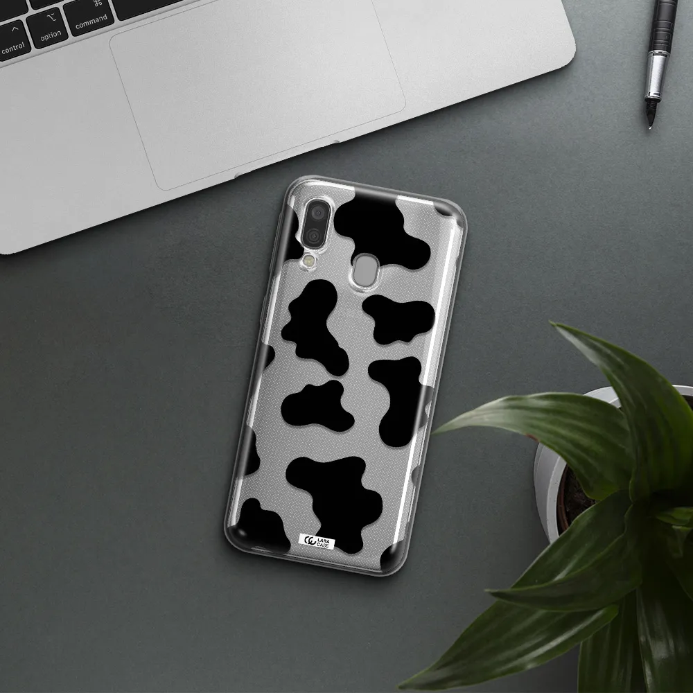 Cow Print Samsung A40 Clear TPU Case