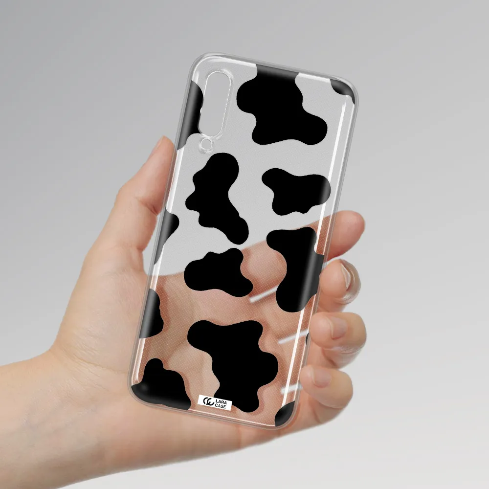 Cow Print Samsung A50 Clear TPU Case