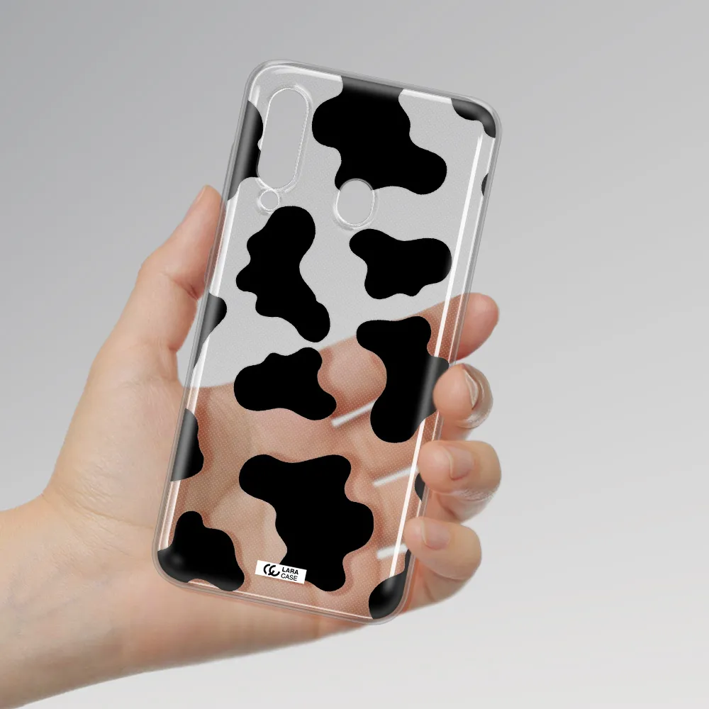 Cow Print Samsung A60 Clear TPU Case