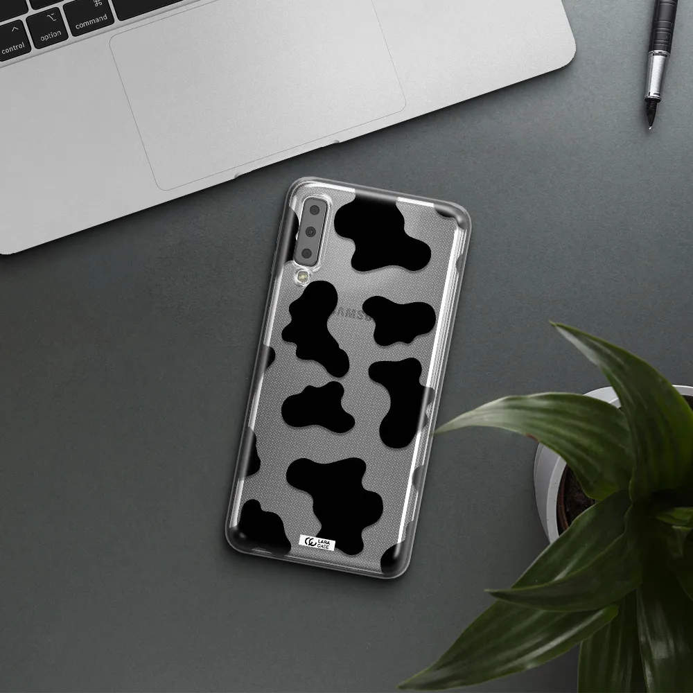 Cow Print Samsung A7 2018 Clear TPU Case