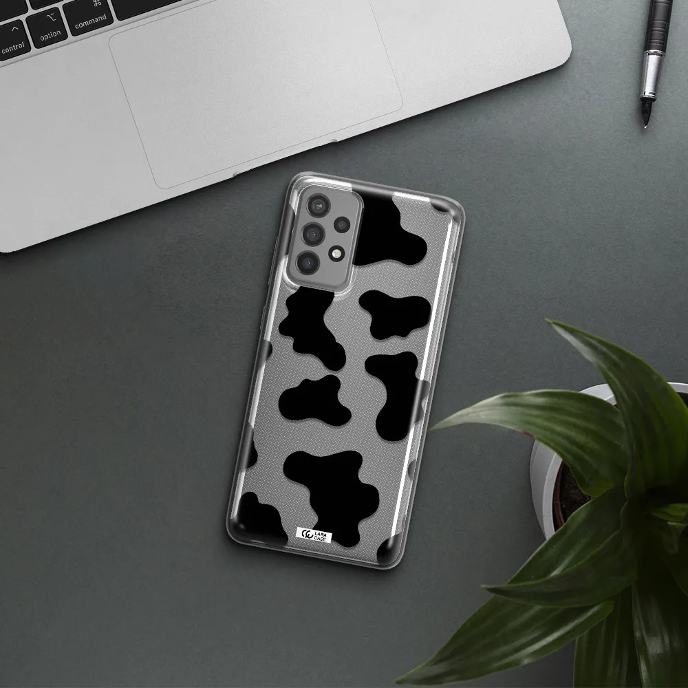Cow Print Samsung A72 Clear TPU Case