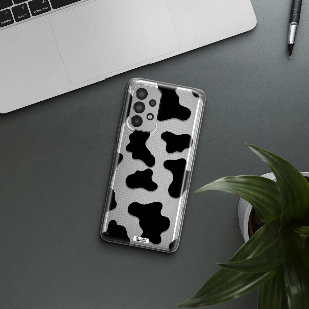 Cow Print Samsung A73 Clear TPU Case