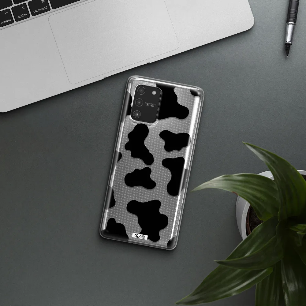 Cow Print Samsung A91 Clear TPU Case