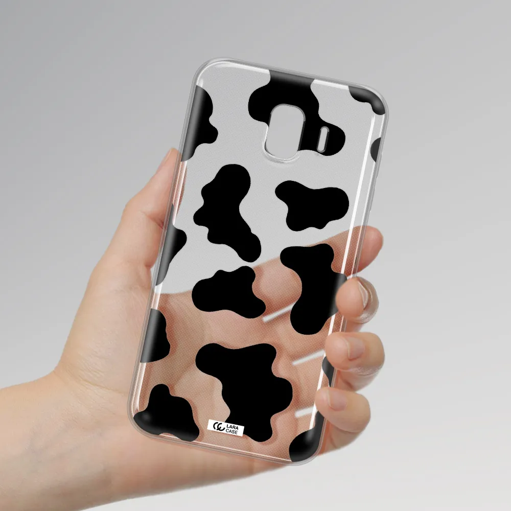 Cow Print Samsung J4 Clear TPU Case