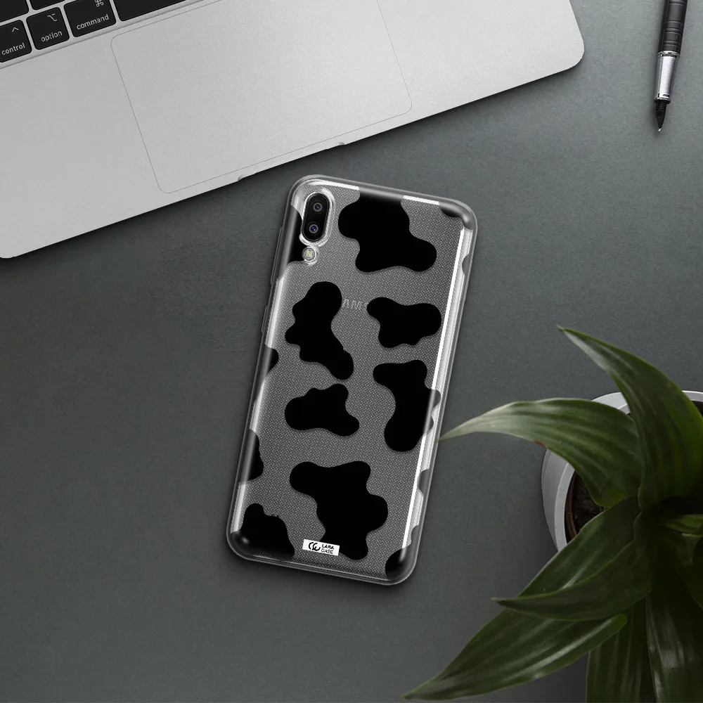 Cow Print Samsung M10 Clear TPU Case