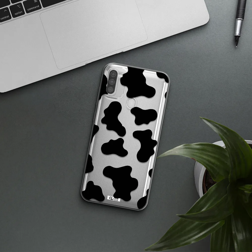 Cow Print Samsung M11 Clear TPU Case