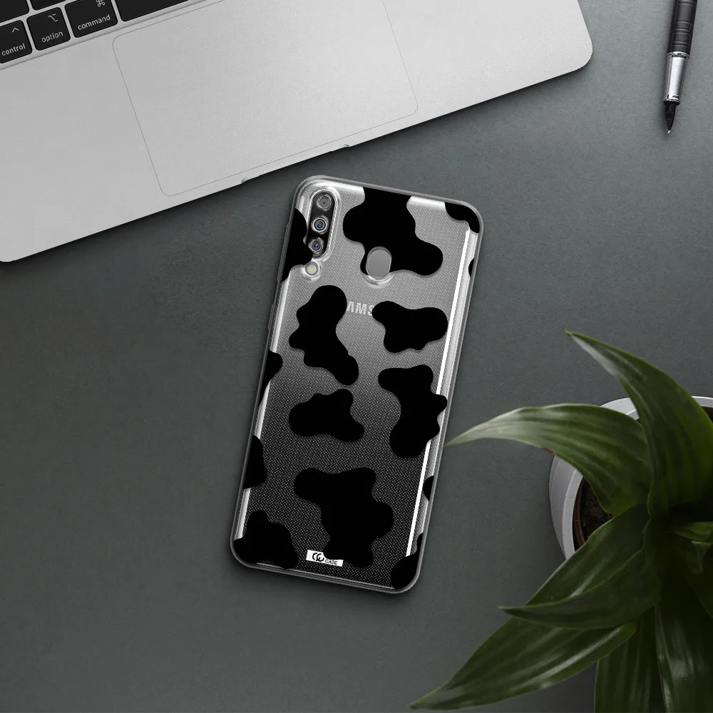 Cow Print Samsung M30 Clear TPU Case