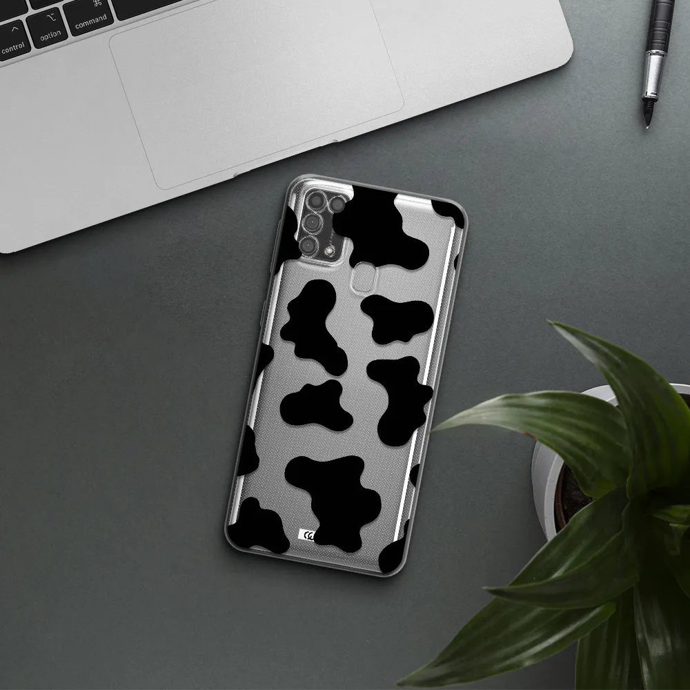 Cow Print Samsung M31 Clear TPU Case
