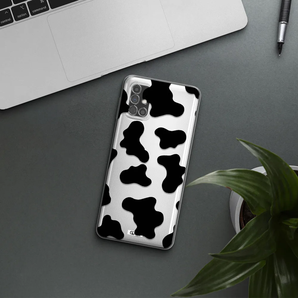 Cow Print Samsung M51 Clear TPU Case