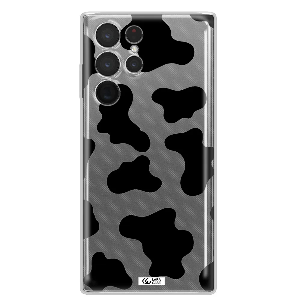 Cow Print Samsung S 22 Ultra Clear TPU Case