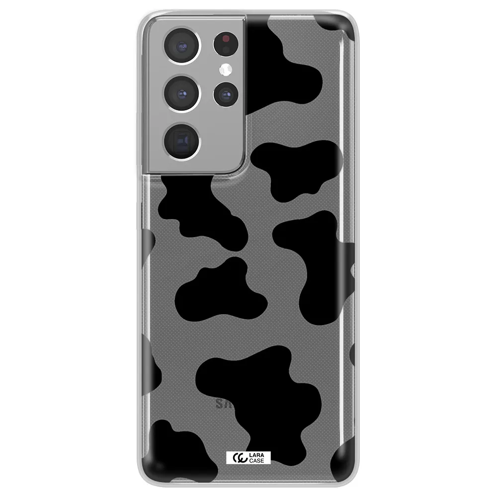 Cow Print Samsung S21 Ultra Clear TPU Case